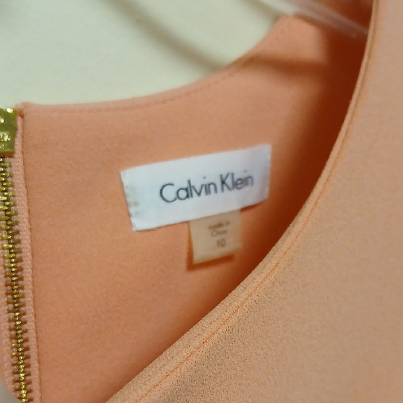 Calvin Klein Coral Peach Cold Shoulder Dress - Picture 5 of 6
